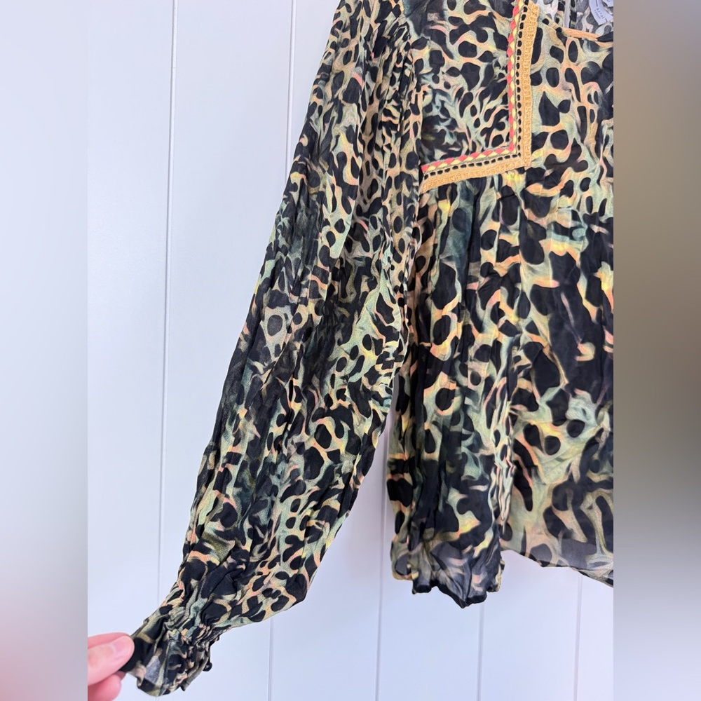 Anthro Blnk London Leopard Print Long Sleeve Women's Top - Picture 4 of 11